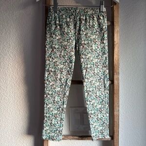 GAP Kids Mint Floral Print Leggings girls sz: S or 6/7